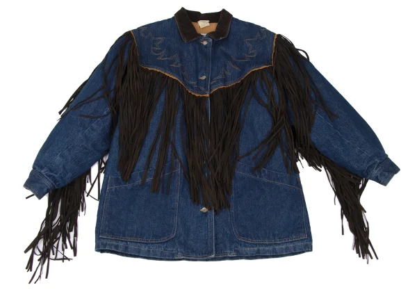 KENZO Jeans Fringe Padded Denim Jacket K-166392_002