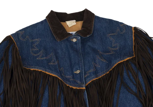KENZO Jeans Fringe Padded Denim Jacket K-166392_003