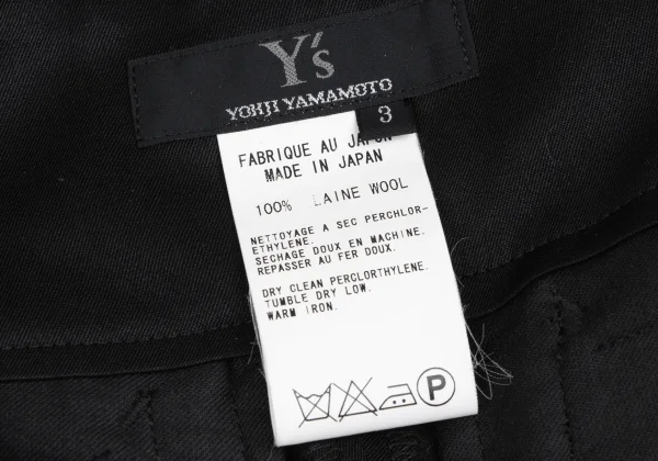 Y's Wool Side Belted Pants K-166398_012