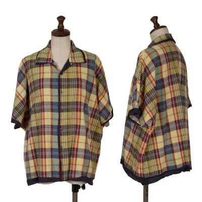 tricot COMME des GARCONS Checker Open Collar Shirt