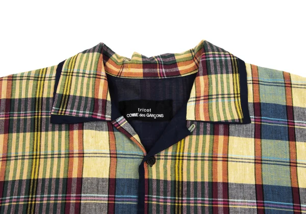 tricot COMME des GARCONS Checker Open Collar Shirt K-166402_006