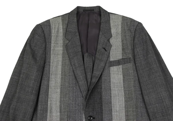 COMME des GARCONS HOMME Wool Front Switching Glen Check Jacket K-166403_002
