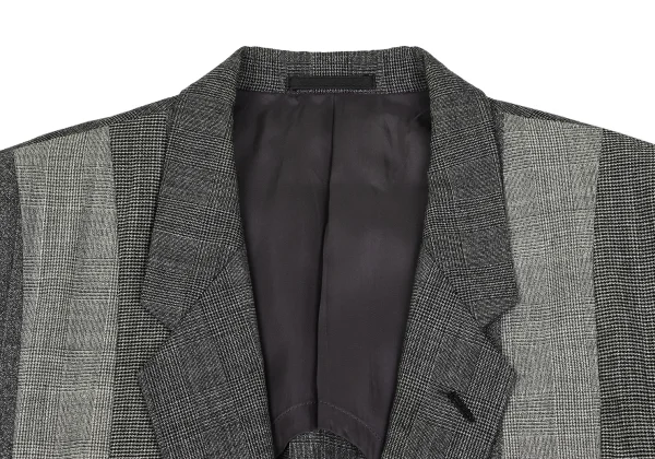 COMME des GARCONS HOMME Wool Front Switching Glen Check Jacket K-166403_003