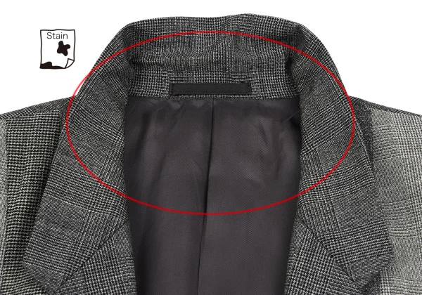 COMME des GARCONS HOMME Wool Front Switching Glen Check Jacket K-166403_004