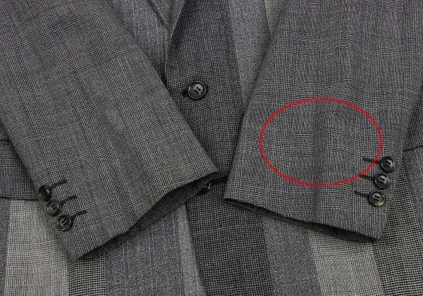 COMME des GARCONS HOMME Wool Front Switching Glen Check Jacket K-166403_009