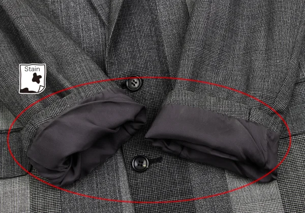 COMME des GARCONS HOMME Wool Front Switching Glen Check Jacket K-166403_011