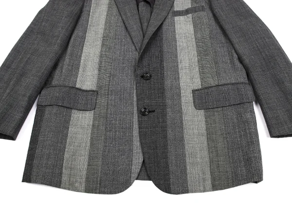 COMME des GARCONS HOMME Wool Front Switching Glen Check Jacket K-166403_012