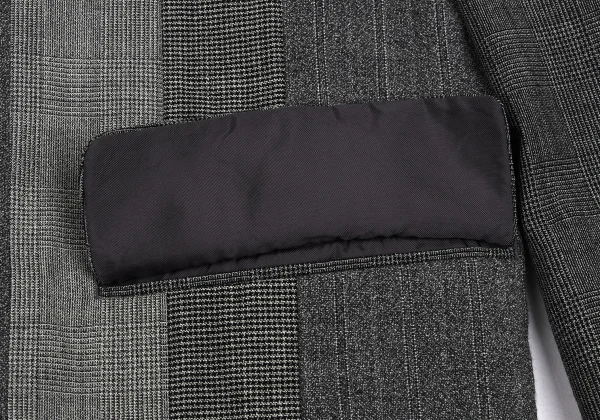 COMME des GARCONS HOMME Wool Front Switching Glen Check Jacket K-166403_014