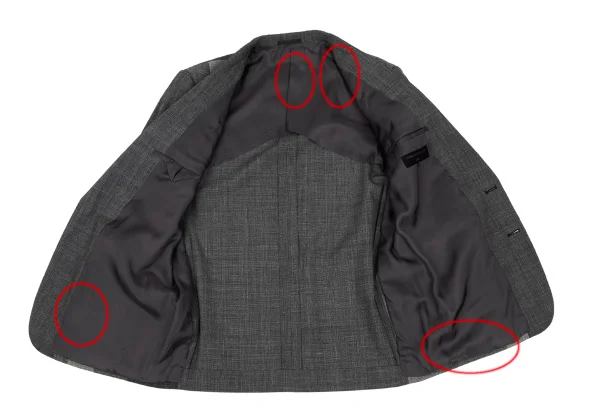 COMME des GARCONS HOMME Wool Front Switching Glen Check Jacket K-166403_015