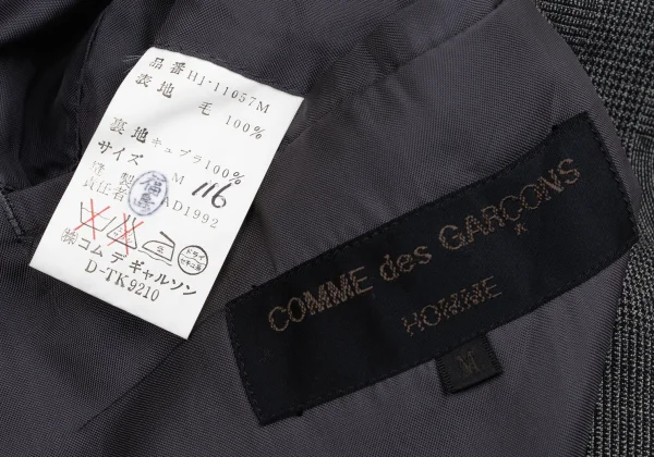 COMME des GARCONS HOMME Wool Front Switching Glen Check Jacket K-166403_020