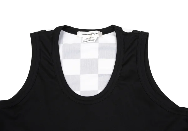 COMME des GARCONS Checker Draped Switching Stretch Dress K-166406_005