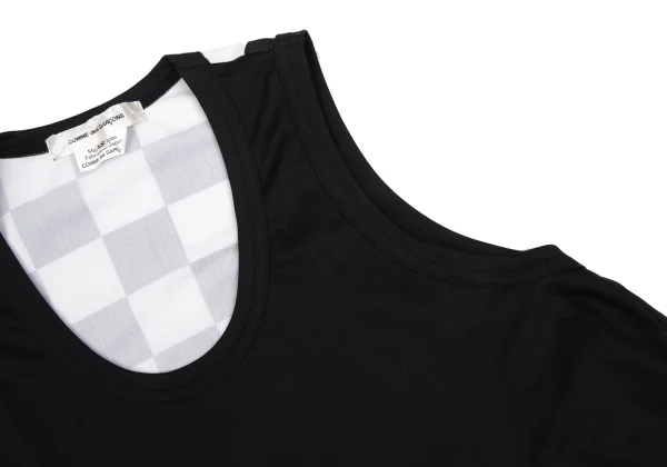 COMME des GARCONS Checker Draped Switching Stretch Dress K-166406_006