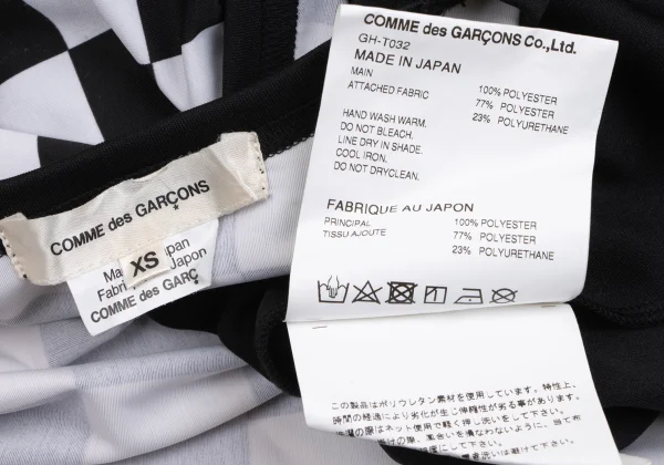 COMME des GARCONS Checker Draped Switching Stretch Dress K-166406_013