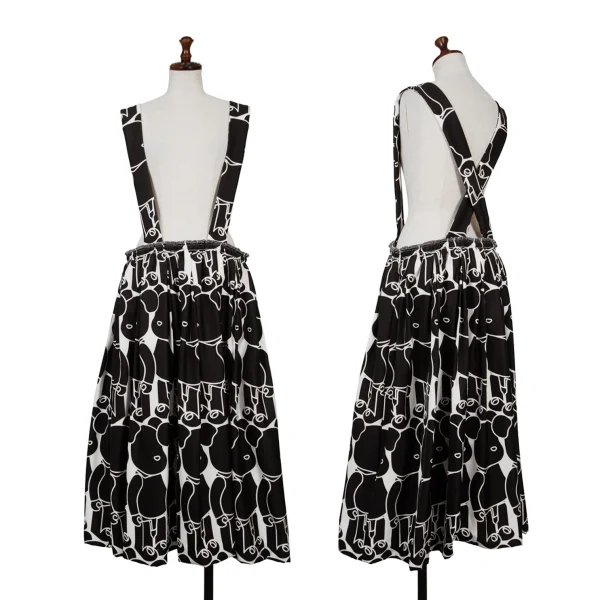 COMME des GARCONS Bearbrick Printed Strap Skirt Black,White XS K-166407_001