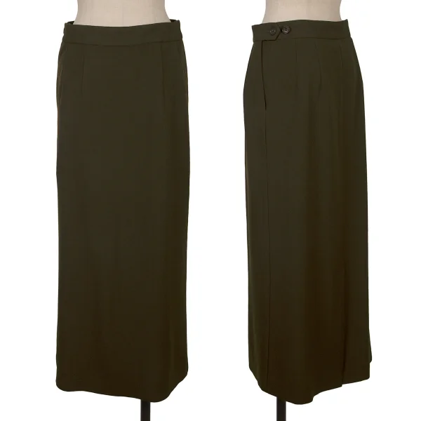 tricot COMME des GARCONS Wool Slit Long Skirt Khaki M K-166408_001