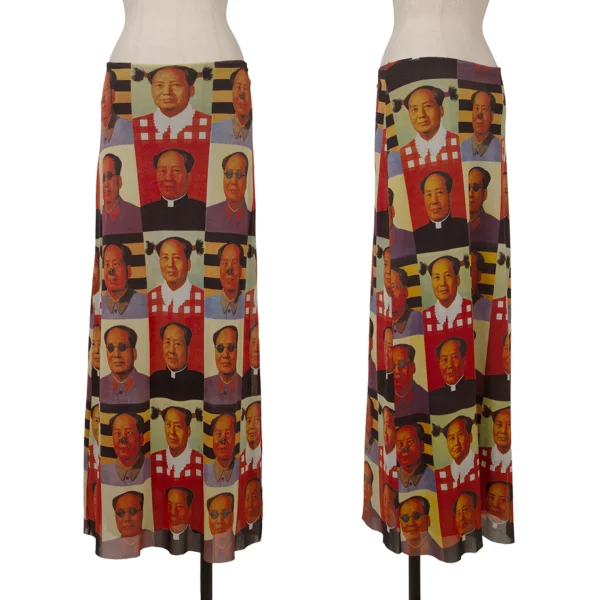 VIVIENNETAM Mao Zedong Printed Mesh Skirt Multi-Color 0 K-166409_001