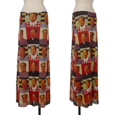 VIVIENNETAM Mao Zedong Printed Mesh Skirt