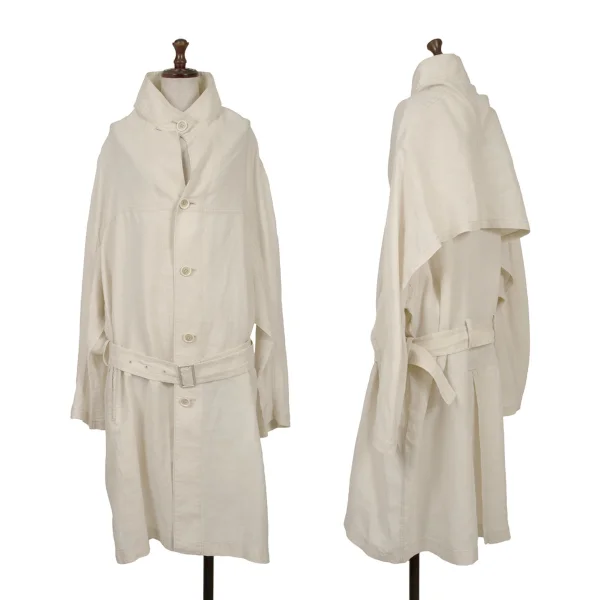 Y's Linen Shirt Coat Ivory 3 K-166410_001
