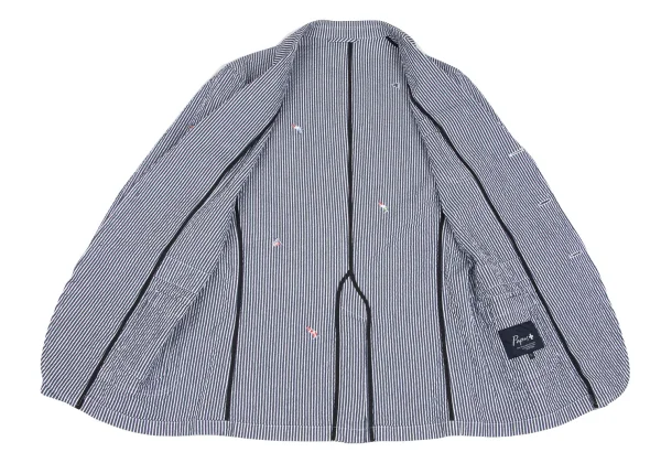 Papas+ Flag Embroidery Seersucker Stripe Jacket K-166411_013