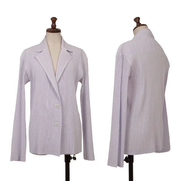 イッセイミヤケ フェットISSEY MIYAKE FETE クレーププリーツ3Bジャケット 紫3
