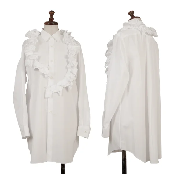 COMME des GARCONS Frill Decoration Long Sleeve Shirt White XS K-166414_001