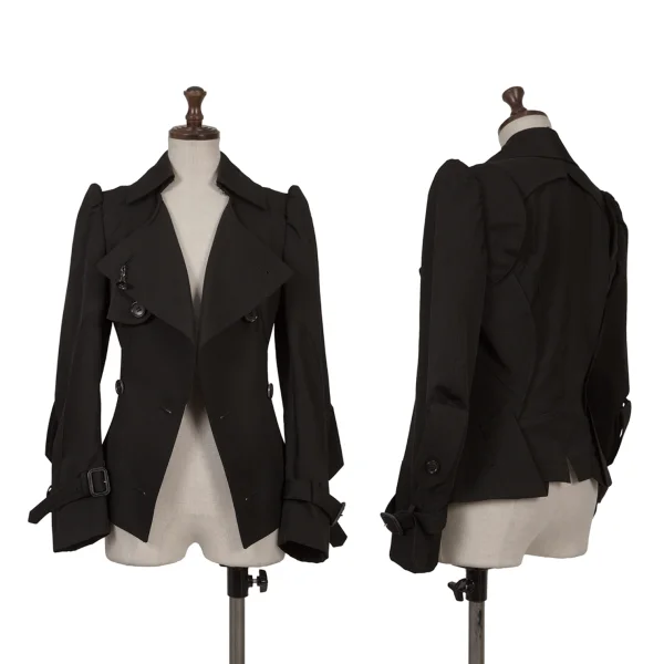 JUNYA WATANABE COMME des GARCONS Scarf Pattern Lining Trench Jacket Black S K-166417_001