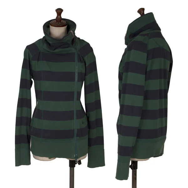 Vivienne Westwood Red Label Orb Embroidery Cotton Striped Zip Jacket Green,Navy 2 K-166420_001