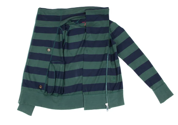 Vivienne Westwood Red Label Orb Embroidery Cotton Striped Zip Jacket K-166420_012