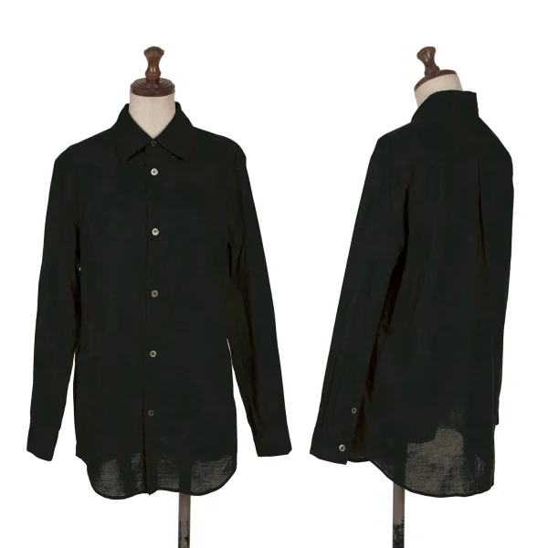 Y's Red Label Dot Printed Long Sleeve Shirt Dark Green,Black 2 K-166442_001