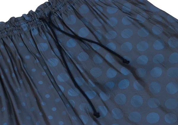 Y's Dot Jacquard Asymmetry Cupra Dropped Crotch Pants K-166444_003