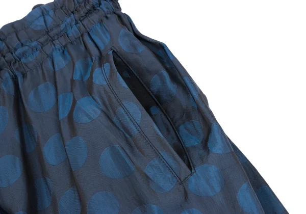 Y's Dot Jacquard Asymmetry Cupra Dropped Crotch Pants K-166444_004