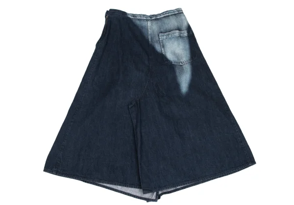 Y's Hem Button Washed Denim Skirt K-166445_011