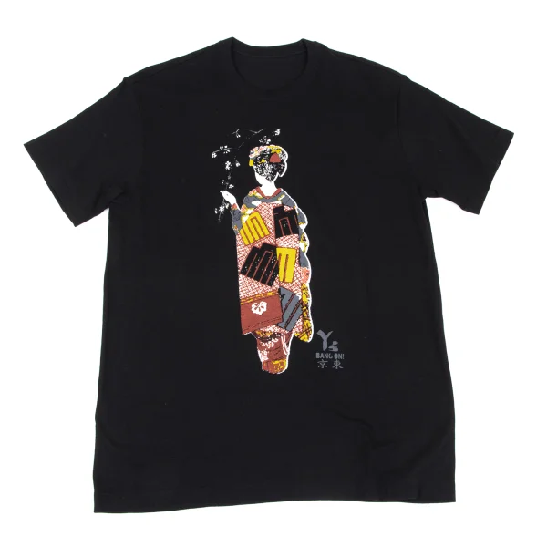 Y's BANG ON! Geisha Printed T Shirt Black 2 K-166446_001
