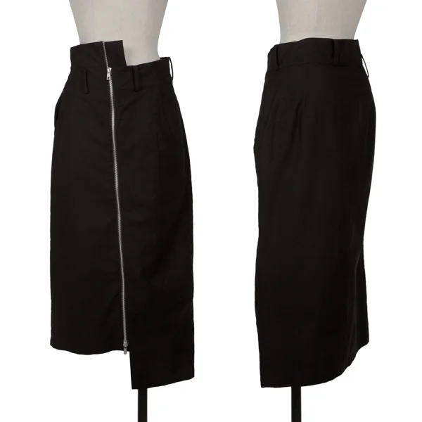 LIMI feu Cotton Zip Layered Skirt Black 2 K-166450_001