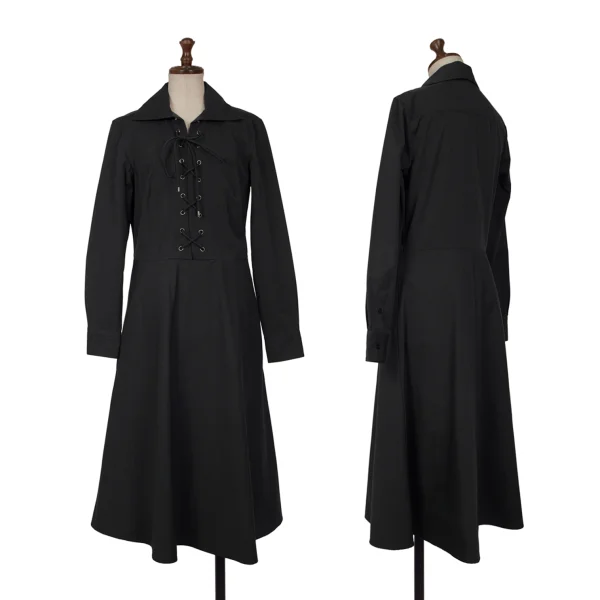 POLO RALPH LAUREN Lace Up Cotton Shirt Dress Black 2 K-166452_001