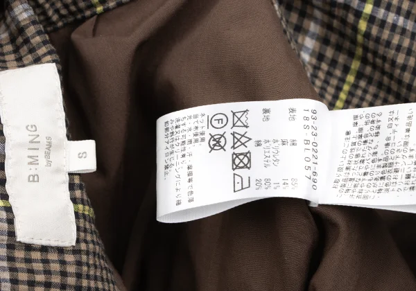 ビーミング by ビームスB:MING by BEAMS チェックシアサッカーワイドパンツ モカ他S K-166457_018