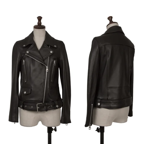 RBS Sheepskin Leather Riders Jacket Black 0 K-166462_001