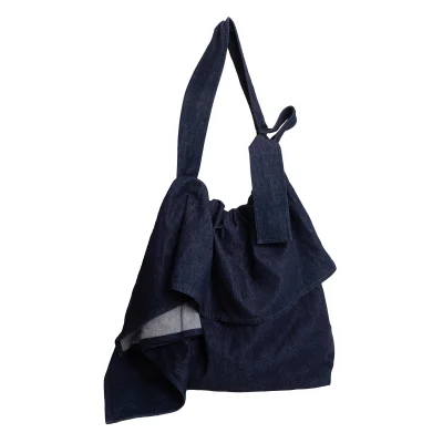Y's Drape Flap Denim Shoulder Bag