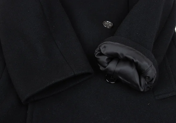 tricot COMME des GARCONS Melton Wool Fur Collar Detachable Coat K-166469_008