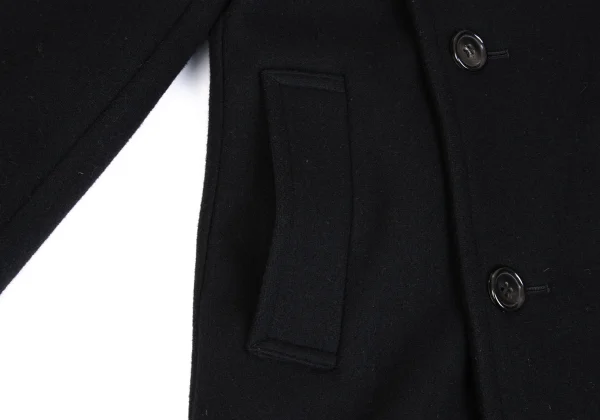 tricot COMME des GARCONS Melton Wool Fur Collar Detachable Coat K-166469_010