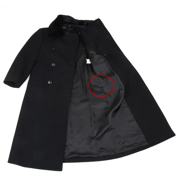 tricot COMME des GARCONS Melton Wool Fur Collar Detachable Coat K-166469_012