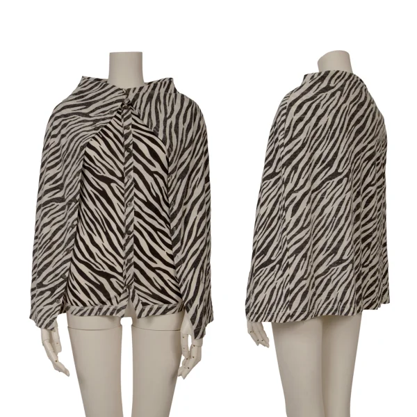 JUNYA WATANABE COMME des GARCONS Wool Zebra Print Top White,Black S-M K-166471_001