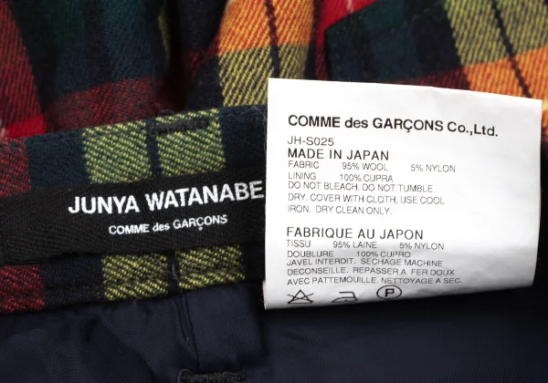 JUNYA WATANABE COMME des GARCONS Colorful Flannel Tartan Check Skirt K-166473_013