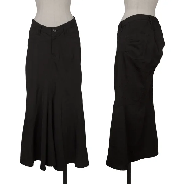 JUNYA WATANABE Wool Darts Switching Design Flare Skirt Black M K-166474_001