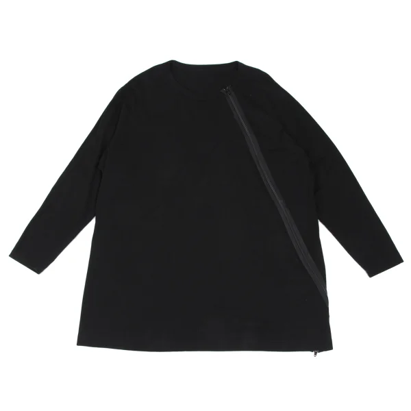 Ground Y Bias Zip Long Top Black 3 K-166480_001