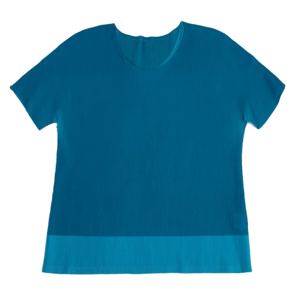 PLEATS PLEASE Crepe Pleated Bicolor Short Sleeves T-shirt K-166488_002