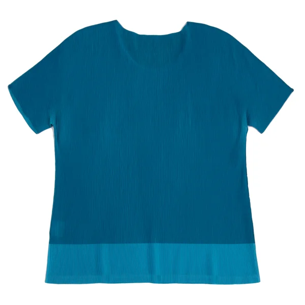 PLEATS PLEASE Crepe Pleated Bicolor Short Sleeves T-shirt K-166488_010