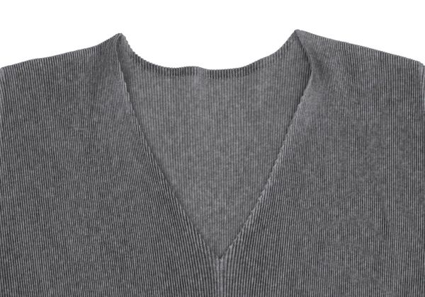 PLEATS PLEASE Crepe Pleated V-neck Short Sleeves T-shirt K-166490_004