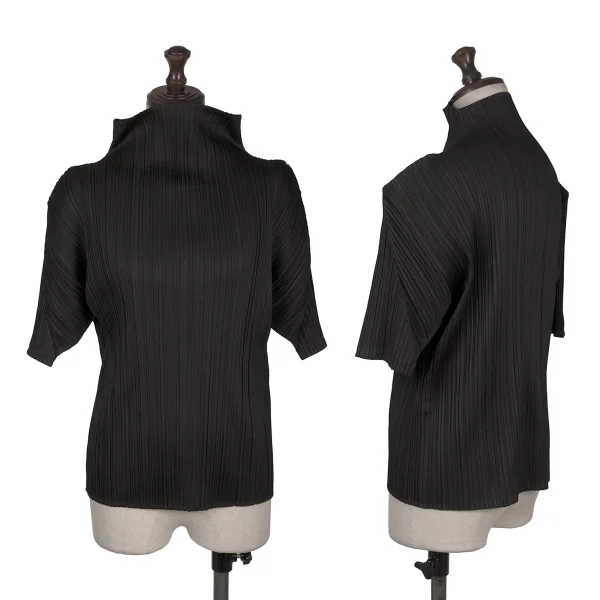 PLEATS PLEASE Turtle Neck T Shirt Black 4 K-166493_001