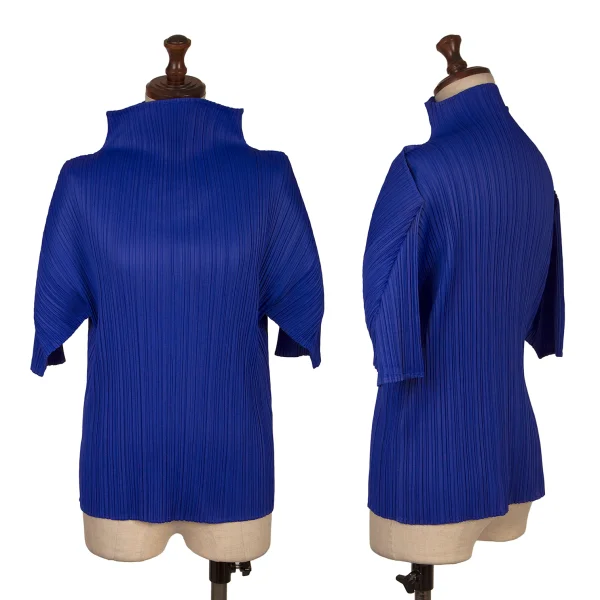 PLEATS PLEASE Turtle Neck T Shirt Blue 4 K-166494_001